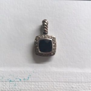 David Yurman black onyx diamond necklace pendant